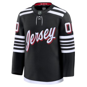 Män Ishockey New Jersey Devils tröja med eget tryck Fanatics Premium 2024-25 Svart Tredje